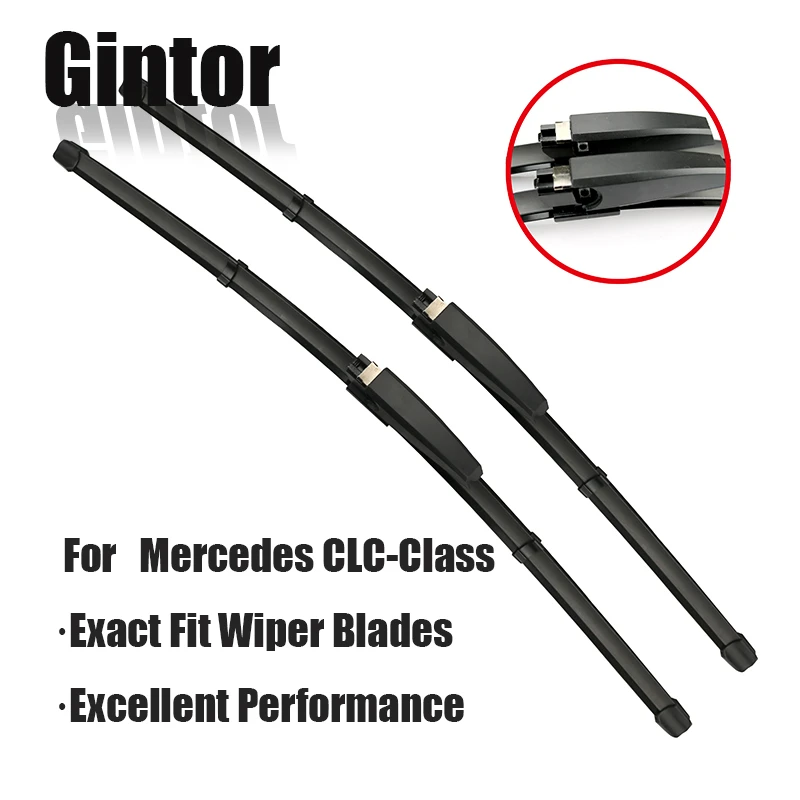 

Gintor Car Windscreen Wiper Blade For Mercedes-Benz CLC-Class W203 22"+22" 2008 2009 2010 2011 Fit Slider Arms Natural Rubber