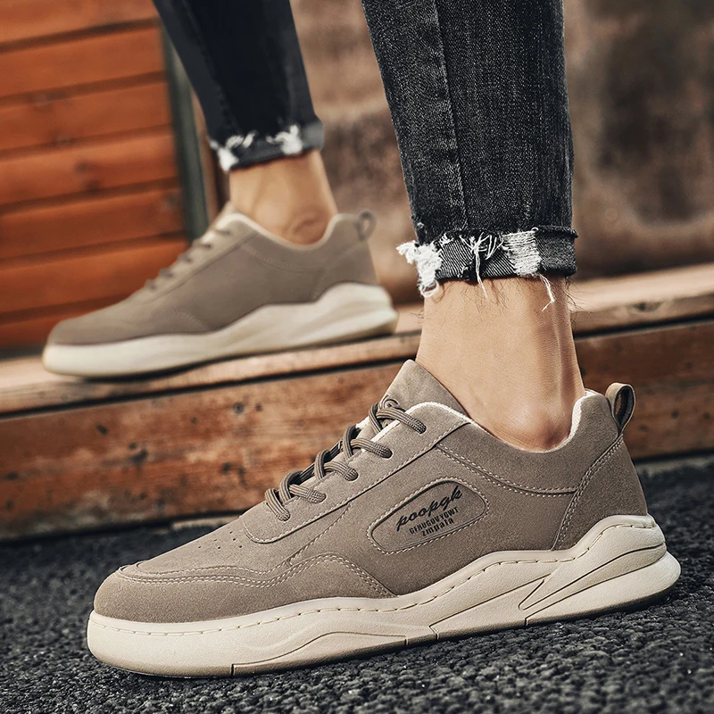 

New 2020 Men Casual Shoes Men Leather Flat Shoes Lace-up Low Top Sneakers Breathable Male Shoes Fashion Masculino