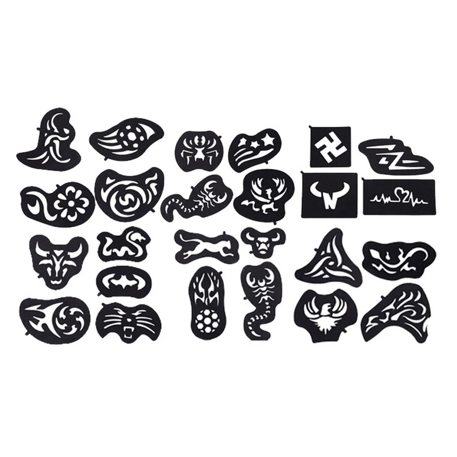 25 шт мульти формы волосы шаблон татуировки триммер для волос резные трафарет