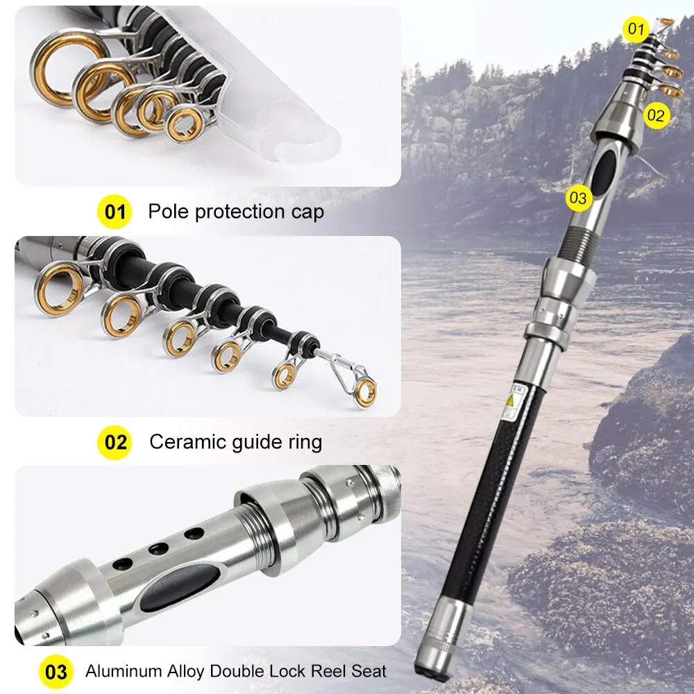 Мини-удочка из углеродного волокна телескопическая удочка 1 5-2 4 м морская для