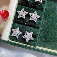 earrings gifts a pair women jewelry star cubic zirconia silver stud fashion