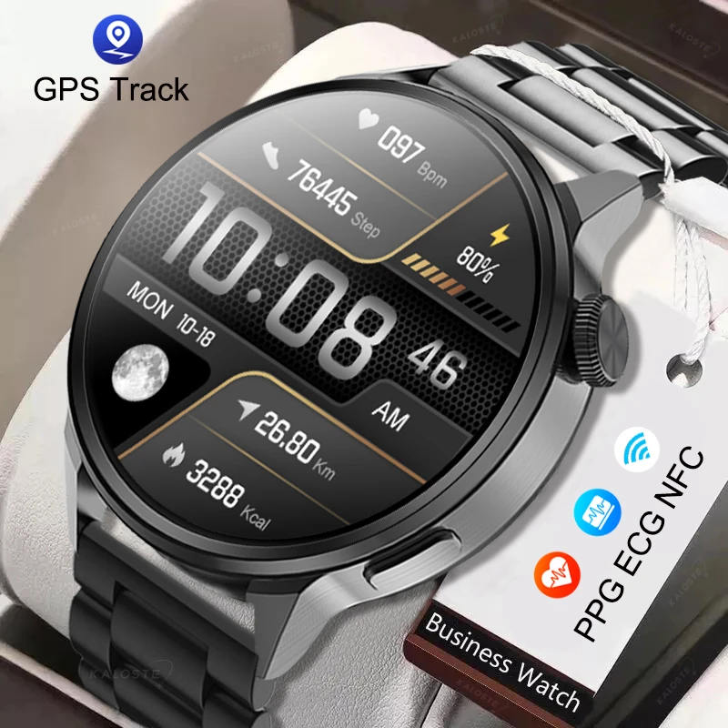 

2022 NFC Smart Watch Men Sports GPS Track Watches Women Wireless Charging Custom Dial Call Heart Rate ECG Smartwatch For Samsung