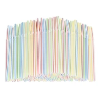 100pcs flexible drinking flexible plastic drinking straws multicolor bendable straw striped bendy party weddings bar juice straw