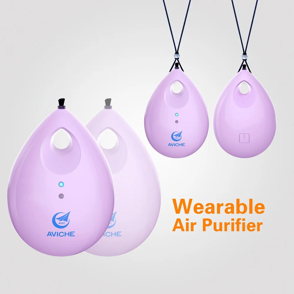 Personal Rechargeable and Portable Air Purifier Negative Ion Generator Purifies Air Eliminating Germs, Dust, Viruses, Bacteria