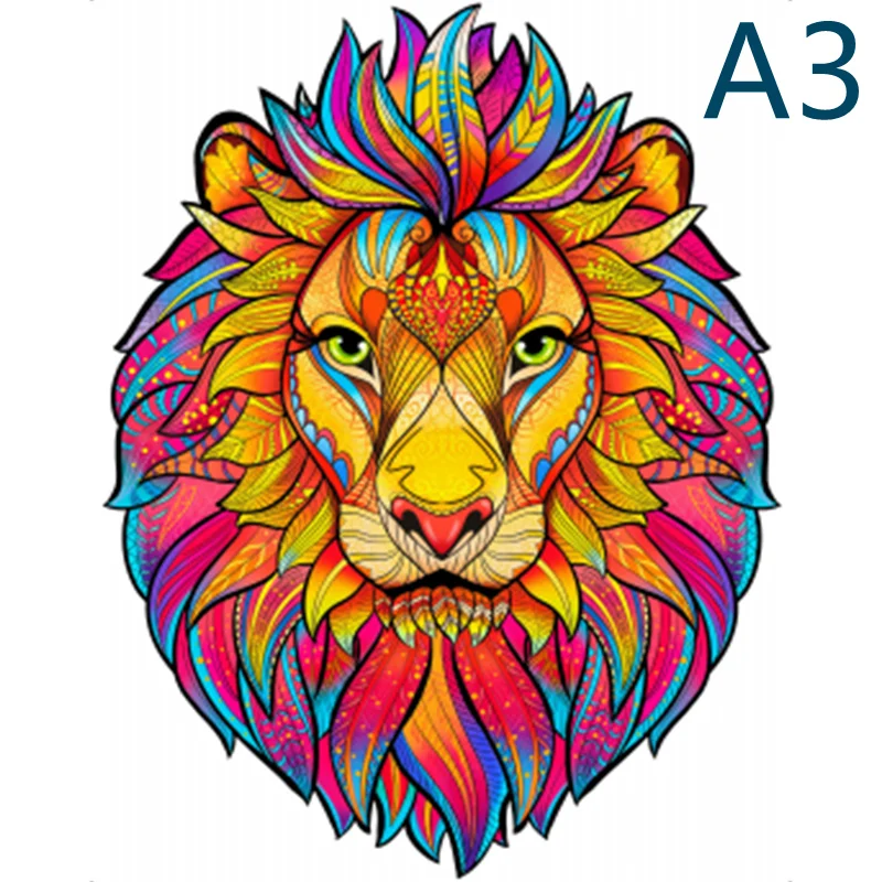 

Cute Lion Animal Wooden Puzzle Children's Educational Three-Dimensional Toys Adult Handmade Birthday Gifts Living Room Ornaments