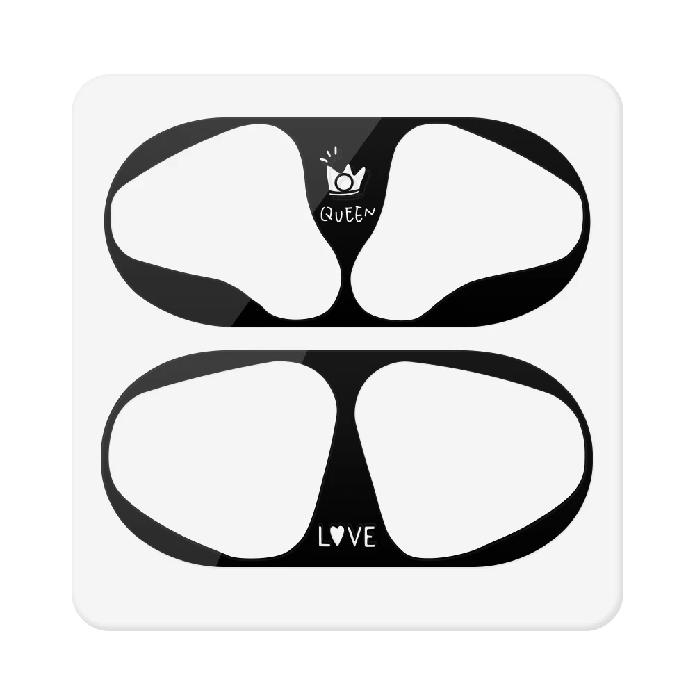 D2Black Ультра-тонкая металлическая пыль для Apple Airpods 2 1 Зарядная коробка корпус для Airpods наклейки защитный чехол Coque аксессуары - Цвет: D2Black