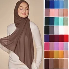 Однотонный мусульманский шифоновый шарф, хиджаб, повязка на голову, Женский исламский головной платок, шали, шарфы для волос, головной платок