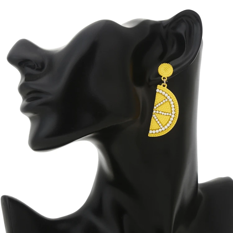 Новые акриловые серьги с лимоном 1 шт. индивидуальные осенне-зимние ювелирные