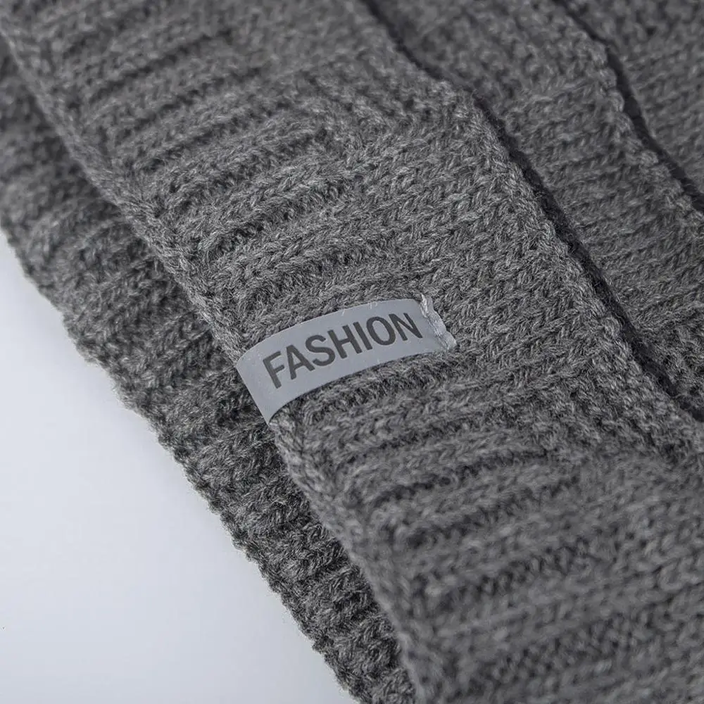 Fashion Staircase texture Winter Warm Knitted Hat Skullies Beanies For Men Women Bonnet Caps Gorros Male Solid Plus velvet Hat