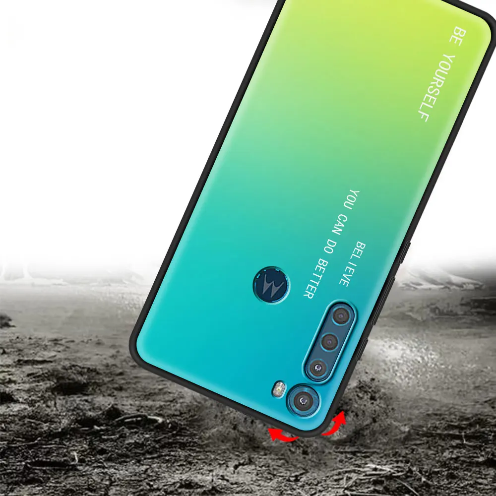 Gradient BE YOURSELF Phone Case for Motorola One Fusion Hyper G9 Play G8 Power Lite G30 E6s Edge Plus G Stylus Cover