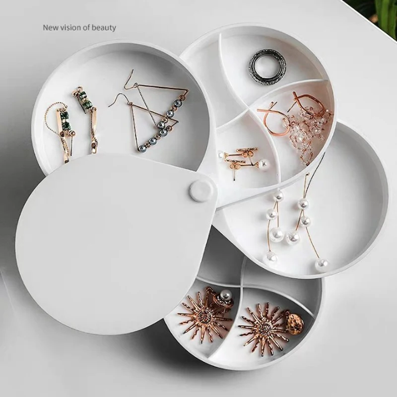 Вращающаяся шкатулка для хранения ювелирных изделий органайзер макияжа