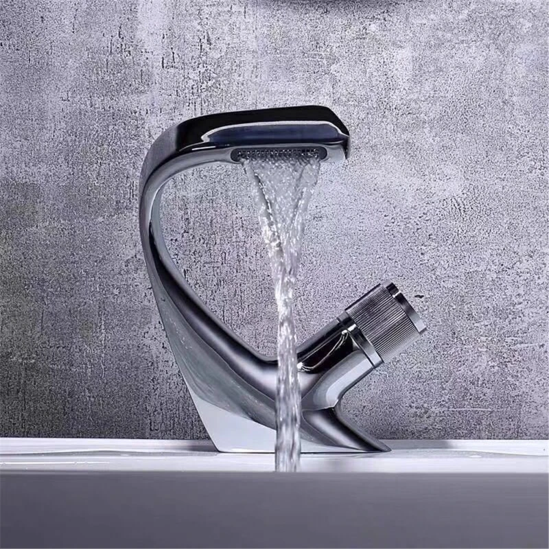 

Black Faucet Bathroom Sink Faucets Hot Cold Water Mixer Crane Deck Mounted Single Hole Bath Tap Chrome Finished Drop Ship Hot