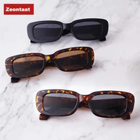 black leopard rectangle sunglasses shades women brand designer men vintage rectangular frame 90s trendy 2022 sun glasses