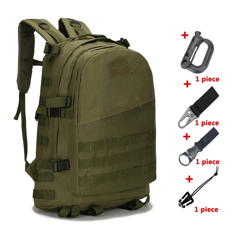 Bag and hooks 40л Военная Тактическая Сумка, армейский рюкзак, рюкзак для кемпинга, Рюкзак Для Путешествий, Походов, охоты, Mochila Militar, большая емкость - Цвет: Bag and hooks