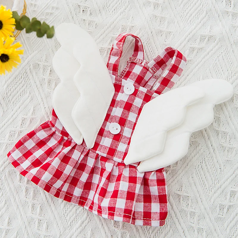 

Puppy Dress Princess Dog Cat Party skirt Girls Cotton Chihuahua Clothes Pet Dresses With Angle Wing For Small Medium York Dogs