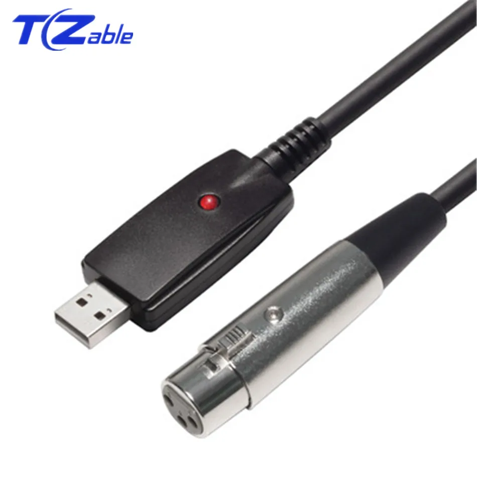 Гитарный кабель 3 м USB к XLR аудиокабель микрофон соединение A штекер музыкальный