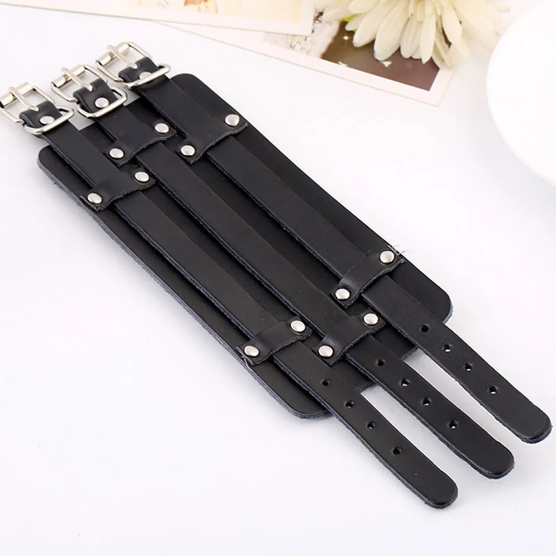 Лидер продаж модные повседневные широкие кожаные браслеты в стиле панк для