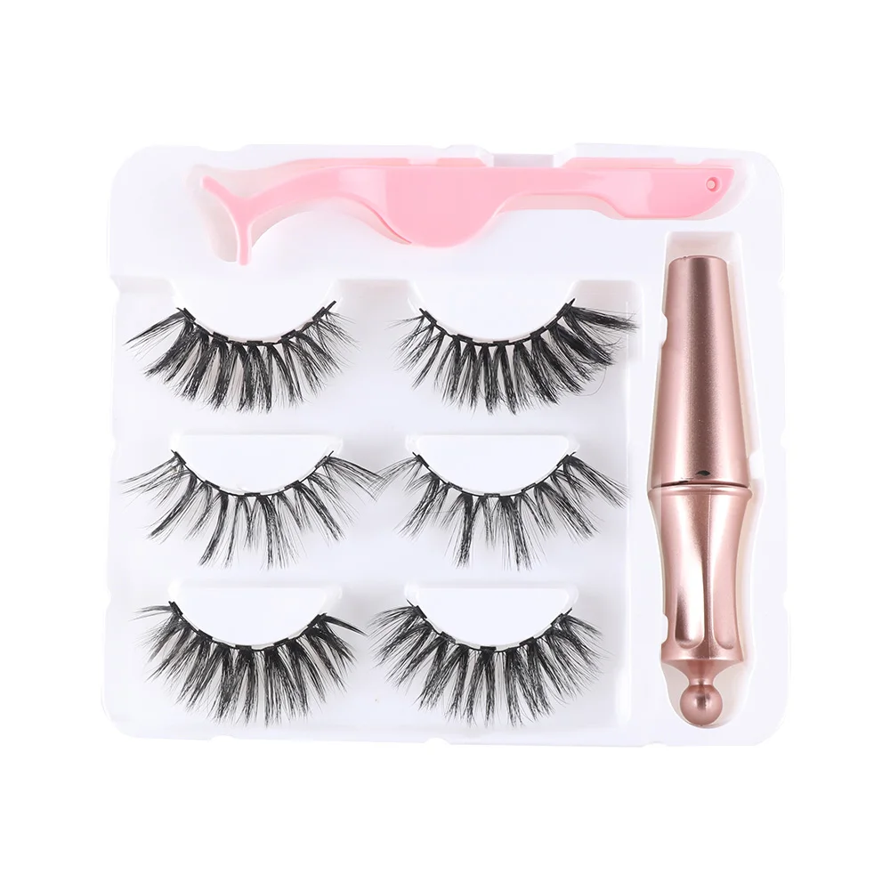 Set 06 Flirty 5 магнитные Накладные ресницы с магнитной подводкой для глаз и набор пинцетов Магнитный ненастоящий ресницы Водонепроницаемый стойкий ресницы удлинитель макияж - Цвет: Set 06 Flirty