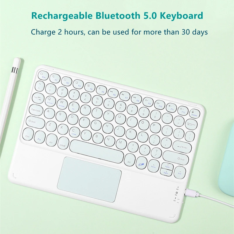 Беспроводная Bluetooth-клавиатура с тачпадом иврит испанский французский корейский