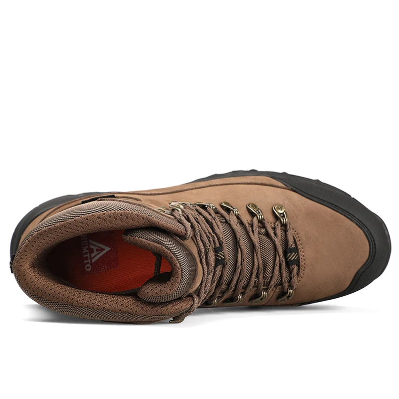 HUMTTO Waterproof Hiking Shoes Outdoor Mens Climbing Camping Men Boots Genuine Leather Professional Trekking Mountain Sneakers