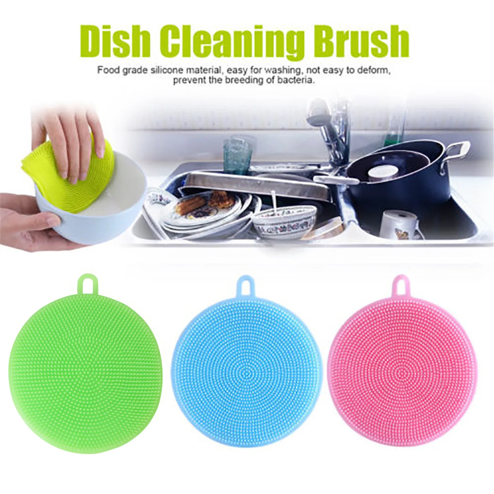 3 шт. Кухня щеточка для чистки силиконовая щетка мытья посуды кастрюля Губка
