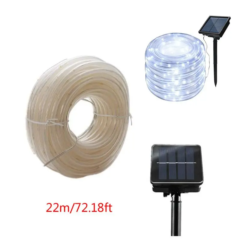 

7m 12m 22m LED Solar Garden Lights Rope String Lights Outdoor Solar Powered Strip Christmas Fairy Light Party Decoration Lamp Wa