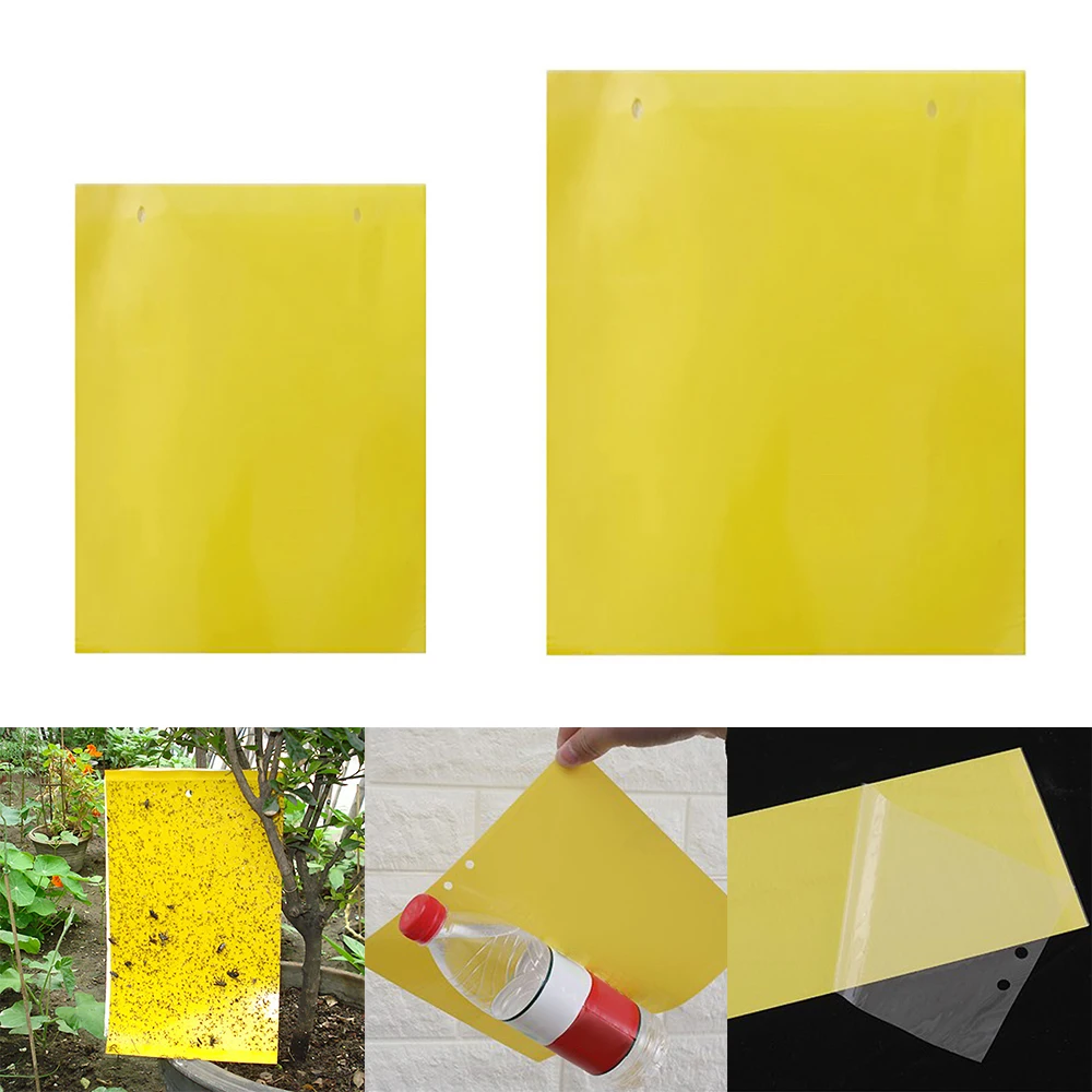 

1pcs Strong Flies Traps Bugs Sticky Board Catching Aphid Insects Killer Pest Control Whitefly Thrip Glue Sticker