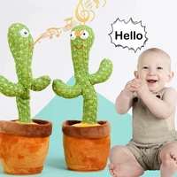 2021 dancing cactus toy electronic shake dance with song light recording speaker childhood education plush toy home decor