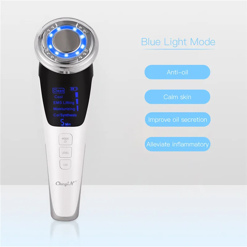 

LED Photon Facial Massager Hot And Cold Hammer EMS Face Stimulator Skin Tightening Beauty Instrument Anti Aging Wrinkle Remover