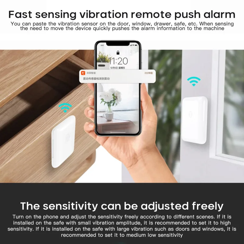 Смарт датчик вибрации Tuya Zigbee умный обнаружения движения монитор для SmartLife|Сенсор