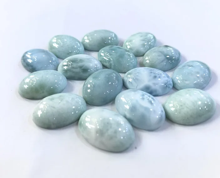 

100% Natural Larimar cabochon 2pcs/lot 13*18mm oval gemstone loose CABS charms pendant Ring Face earring semi precious stone