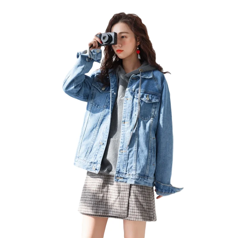 Весенняя джинсовая куртка в стиле ретро с длинным рукавом новинка 2020 свободные