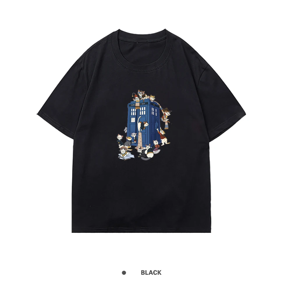 

Selling Doctor Cat Printed Woman T Shirt Oversized Japanese tShirts Anime Summer Soft T Shirt Retro Crewneck Tshirt Woman