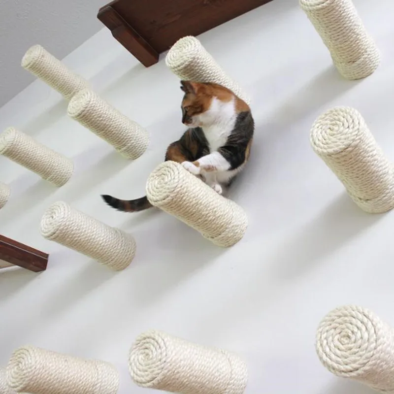 Настенный Кошкин сизаль скребок Деревянный кот для доски игрушки котенок