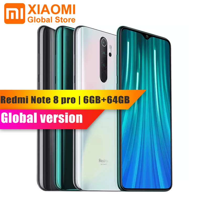 Глобальная версия Xiaomi Note 8 Pro 6 ГБ ОЗУ 64 Гб ПЗУ мобильный телефон Helio G90T Быстрая
