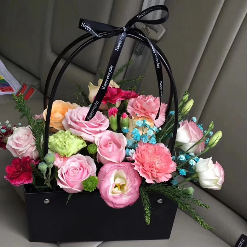 

PVC Supply Gift Bags Paper Holder Box Romantic Envelope Flower Bouquet Florist Pack for Valentine's Day Gift Free shipping