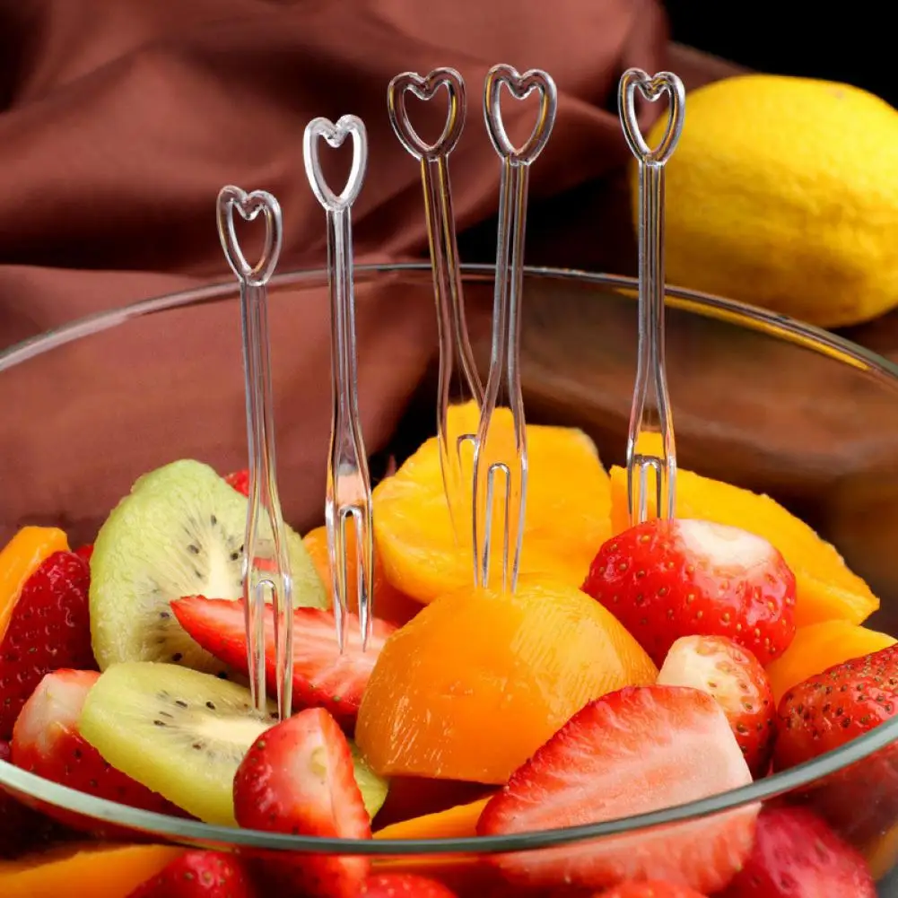 100Pcs/Set Fruit Pick Convenient Practical Food-grade Fork Multi-use Strong Construction Cake |