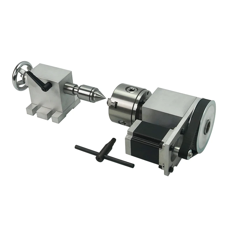 65MM Center Height 80MM 3 Jaw Chuck CNC Tailstock and Rotary A Axis 4th Router Part | Инструменты