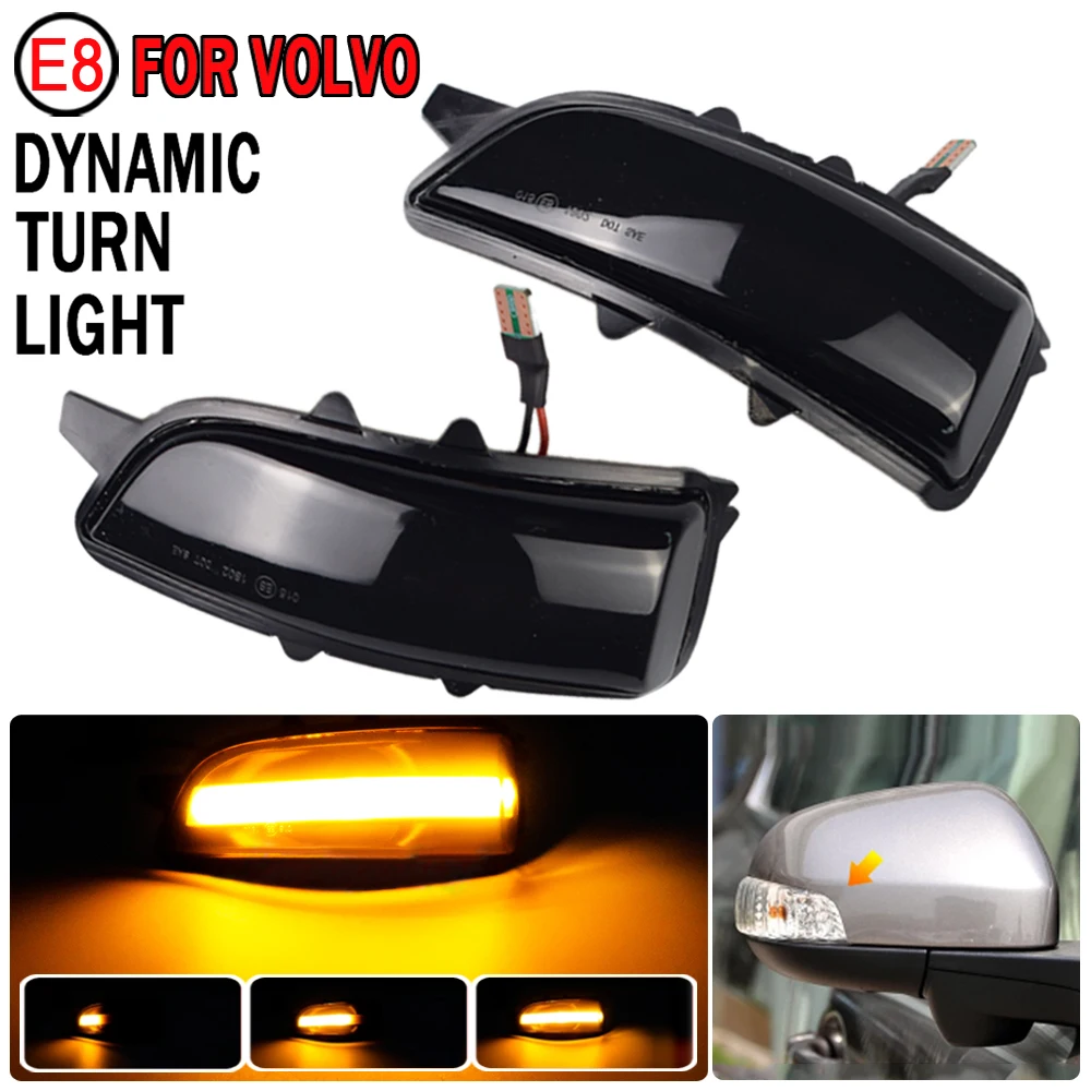 

2pcs For Volvo S40 2007-2012 Dynamic Indicator Blinker Startup Breath Light 2 pcs Side Wing Superb Mirror Indicator