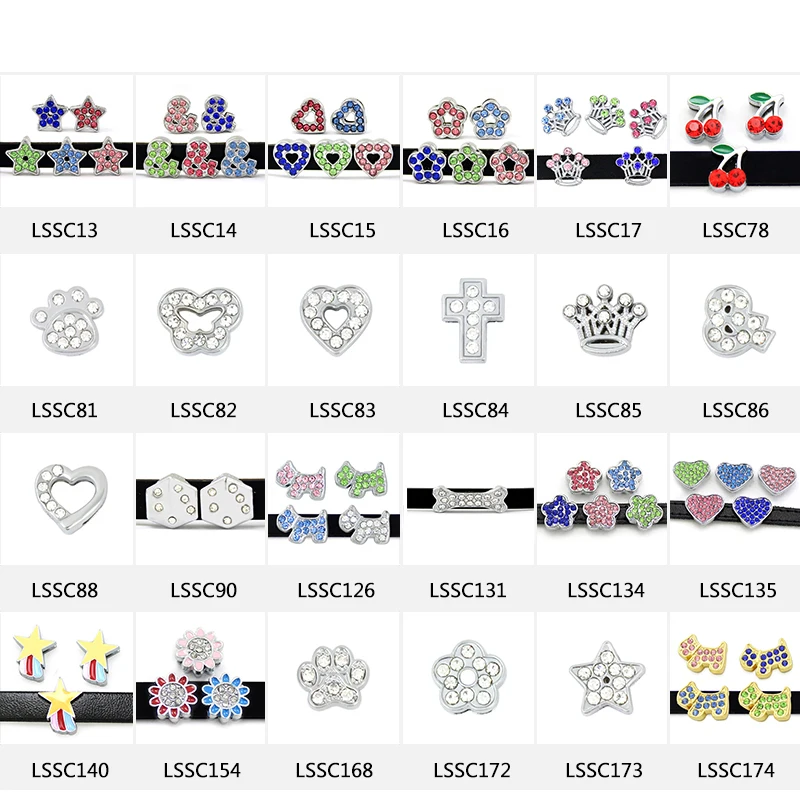 10 шт./лот горный хрусталь слайд амулеты подходят 8 мм кожаный браслет LSSC13 174|slide