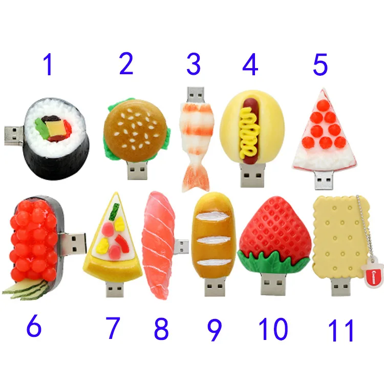 Еда суши/гамбургер/пицца USB флэш-накопитель 16g32g Модный usb Флеш накопитель под