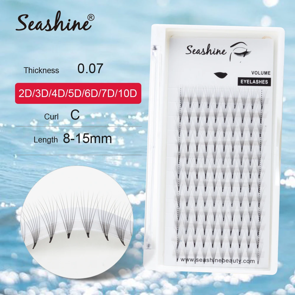 Отдельные норковые накладные ресницы Seashine 2D 10D российские готовые объемные веера