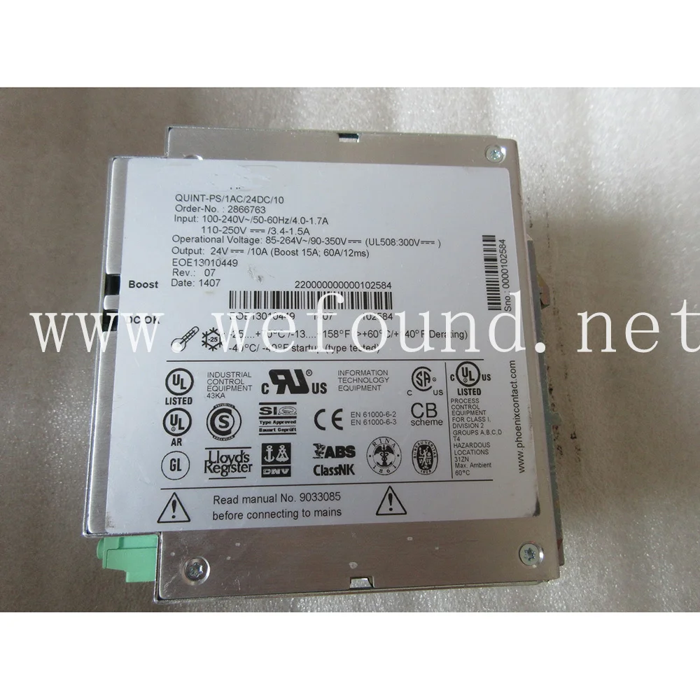 

Оригинальный импульсный источник питания на DIN-рейке QUINT-PS/1AC/24DC/10 2866763 24V 10A, 100% протестирован перед отправкой.