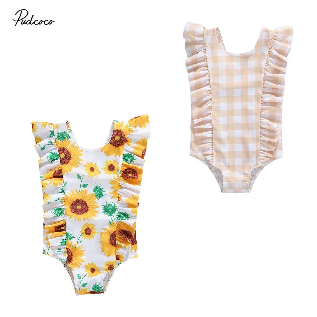 Лето 2020 детские купальники для маленьких девочек купальник в клетку с