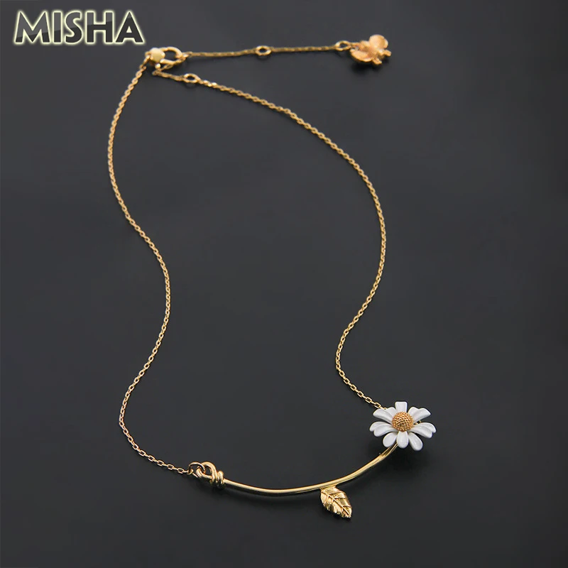 Миша модное ожерелье с подвеской для женщин ручной работы белый цветок пчела