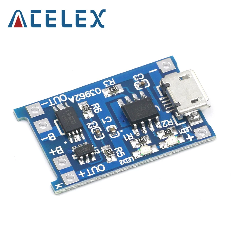 5 шт. Micro USB в 1A 18650 TP4056 модуль зарядного устройства литиевой батареи зарядная плата
