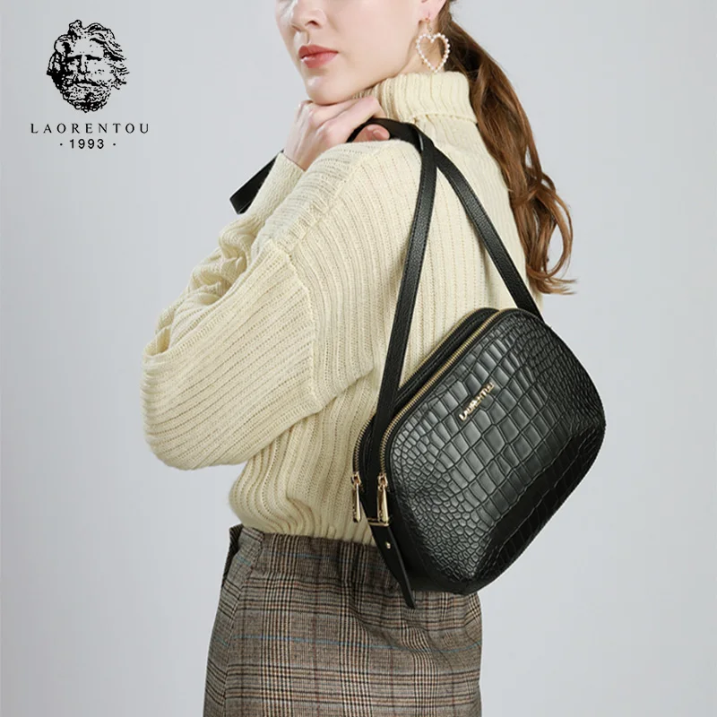 LAORENTOU Брендовые женские модные кожаные сумки ретро сумка через плечо из кожи