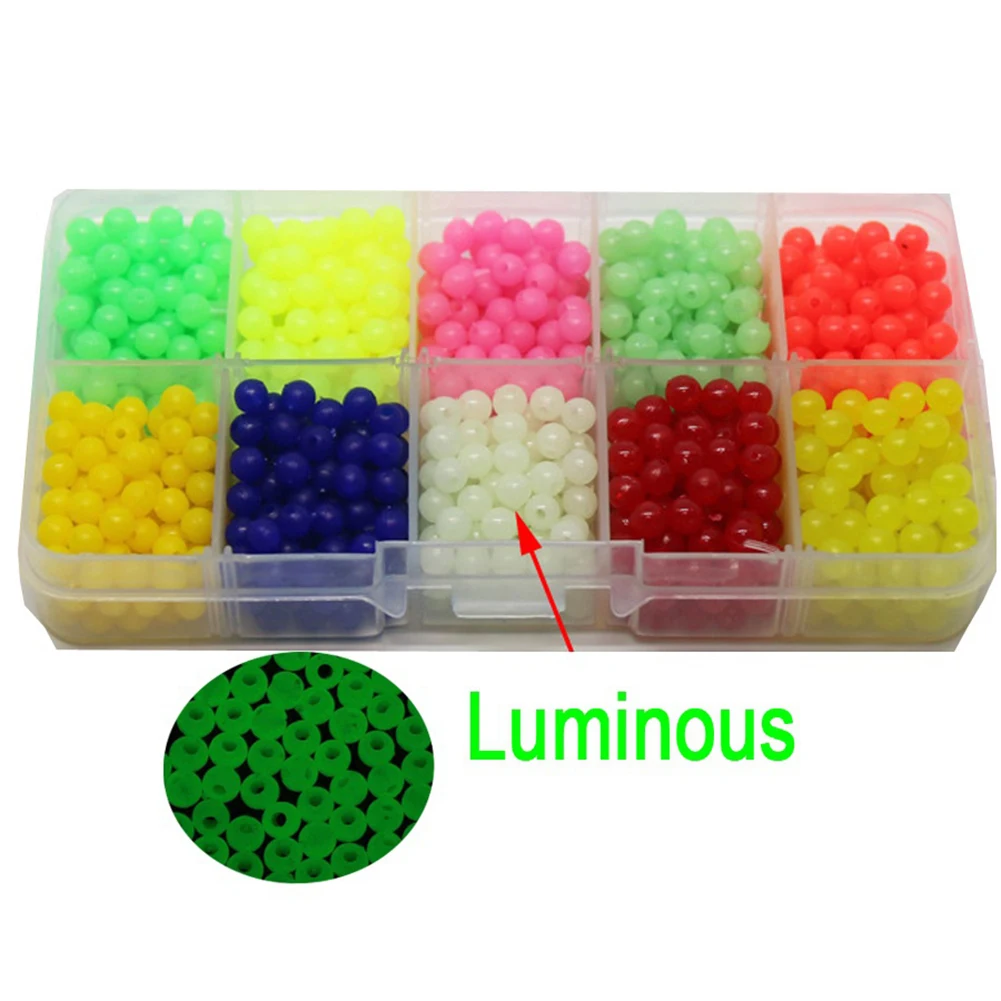 

1000pc/bag Fishing Floats Beads 10colors Luminous Light Glowing Balls For Night Fishing Plastic 5mm Bass Bait Fishing Lure