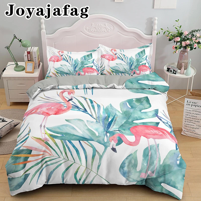 

Flamingo Bedding Set Animals Lover Duvet Cover With Pillowcase Quilt Covers 2/3PCS Bedclothes Single King Home Textile