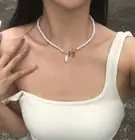 Ожерелье женское из жемчуга в стиле барокко, колье под воротник с застежкой-тогл в стиле панк, колье-чокер с бусинами, Ювелирное Украшение, 2021